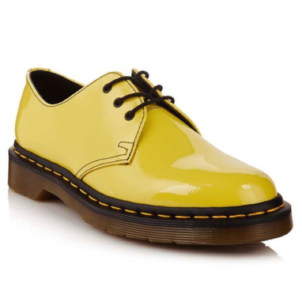 Dr. Martens Yellow Patent Leather Loafers